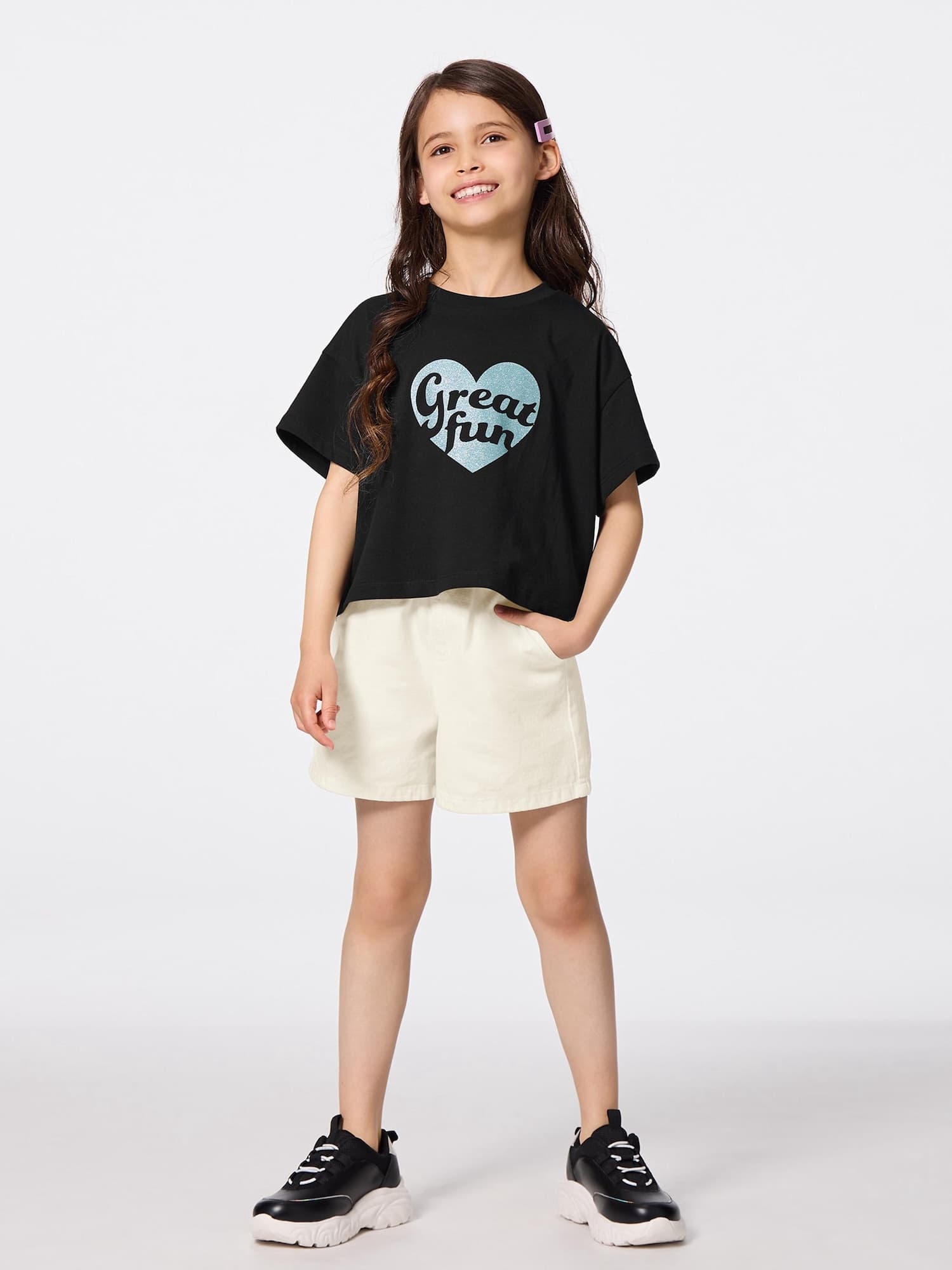 GIRLSペーパーバッグウエストデニムショーツ(2025年度夏商品)
