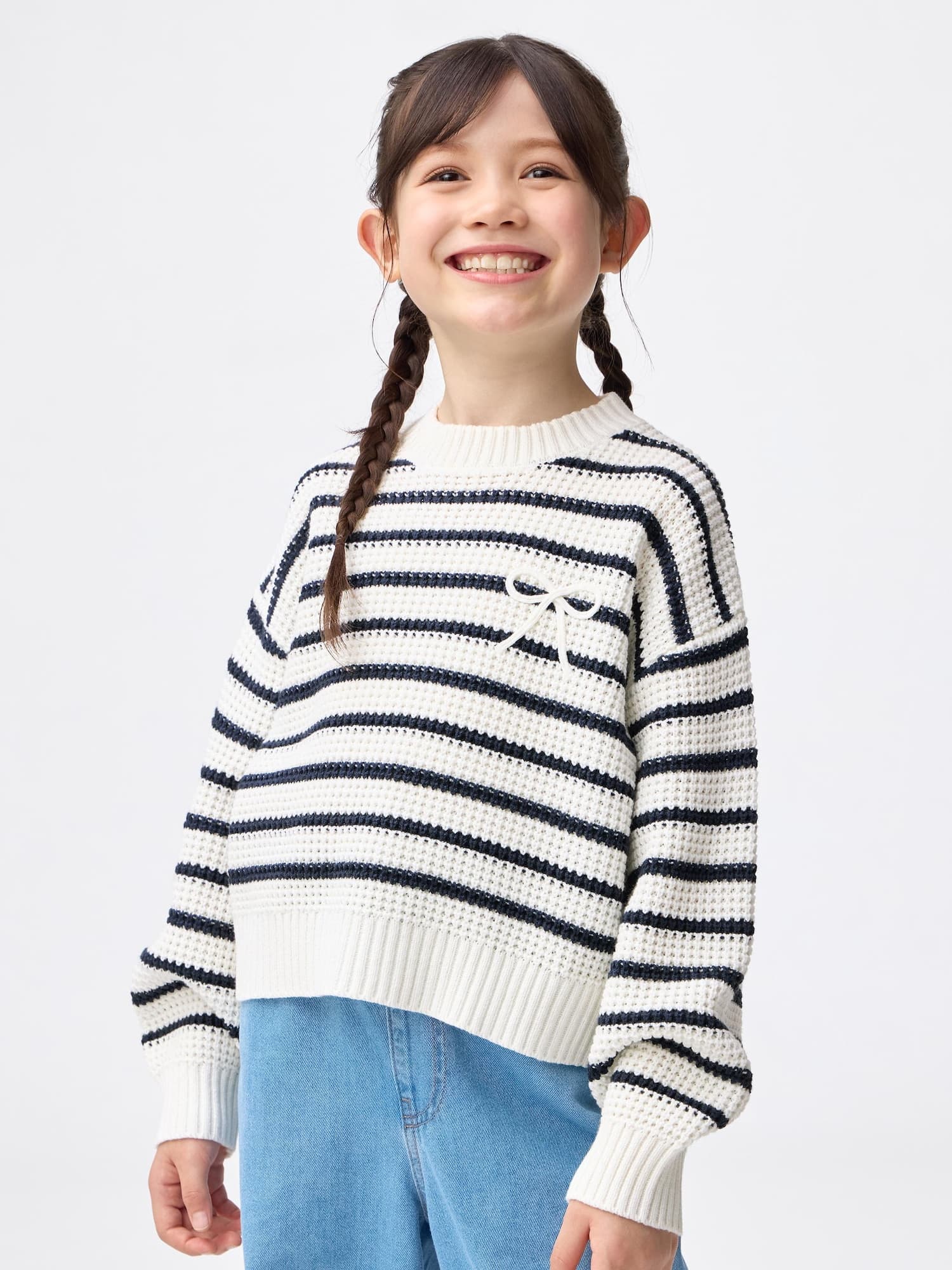 GIRLSウォッシャブルニットボーダープルオーバー