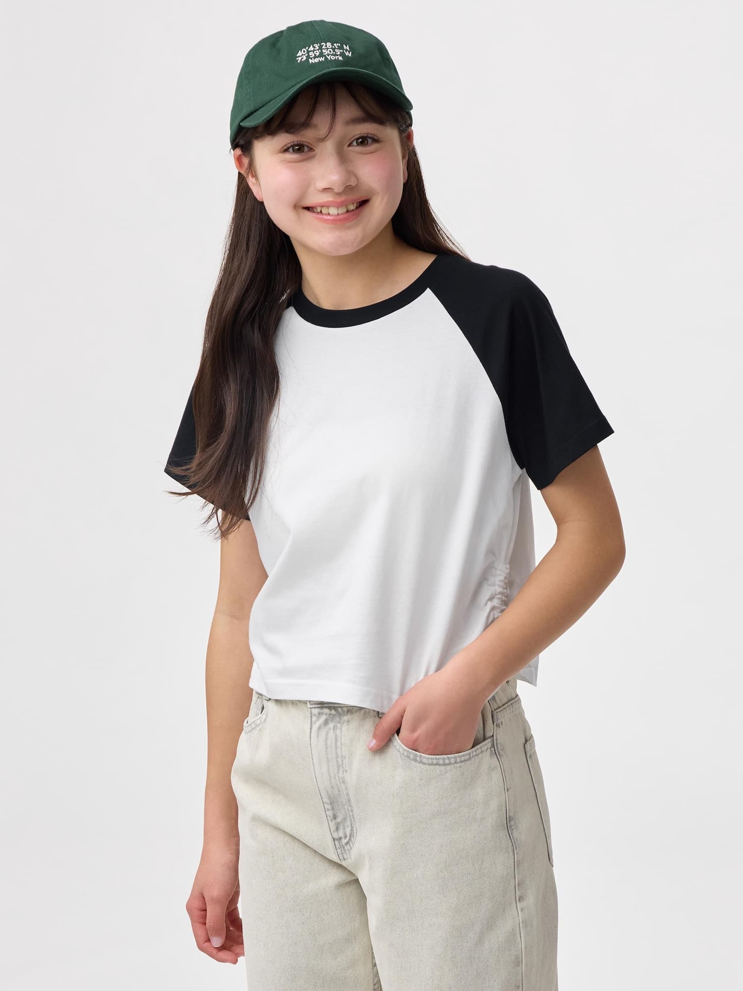 GIRLSクロップドラグランT JR
