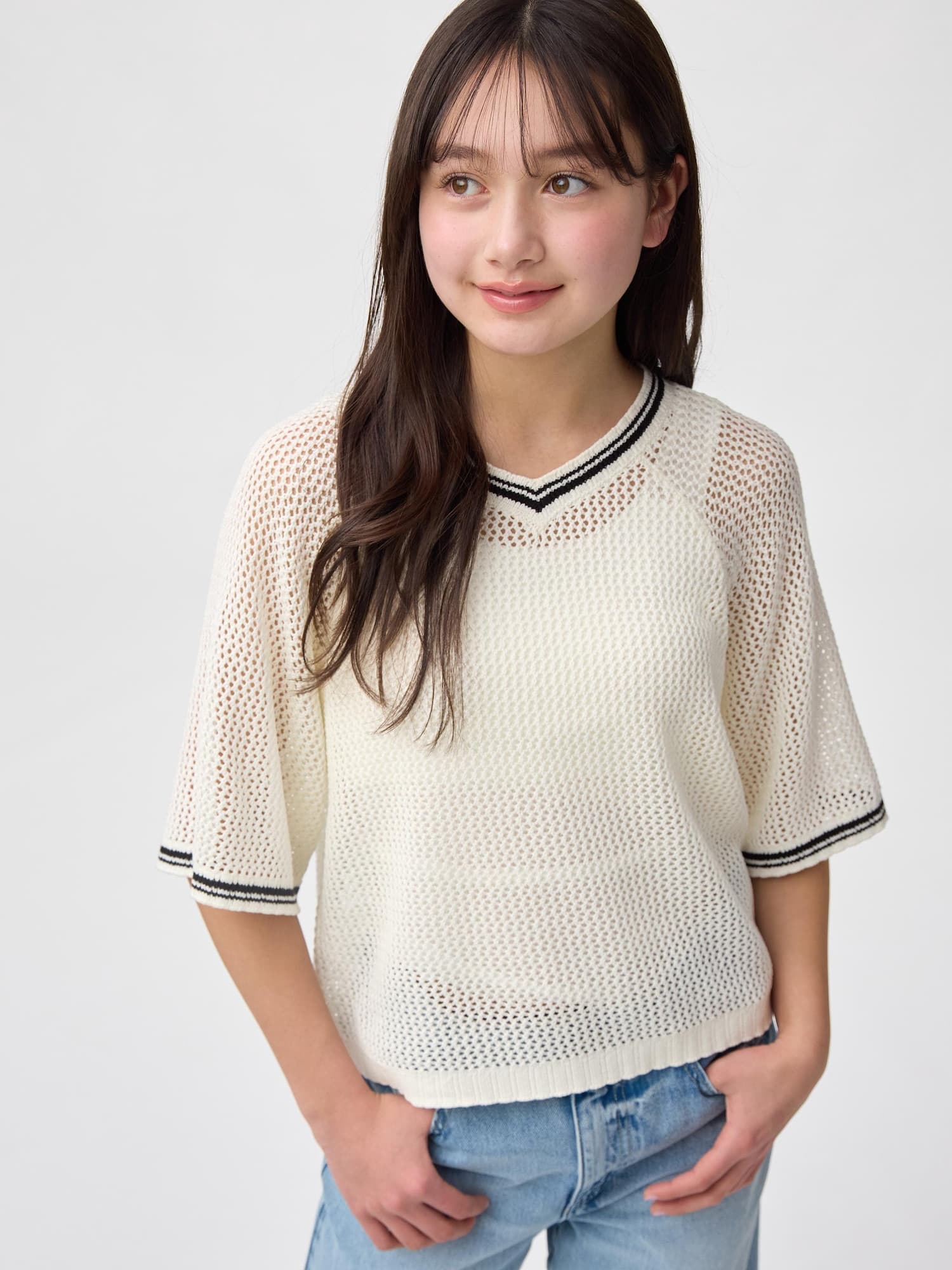 GIRLSメッシュセーター(半袖) JR