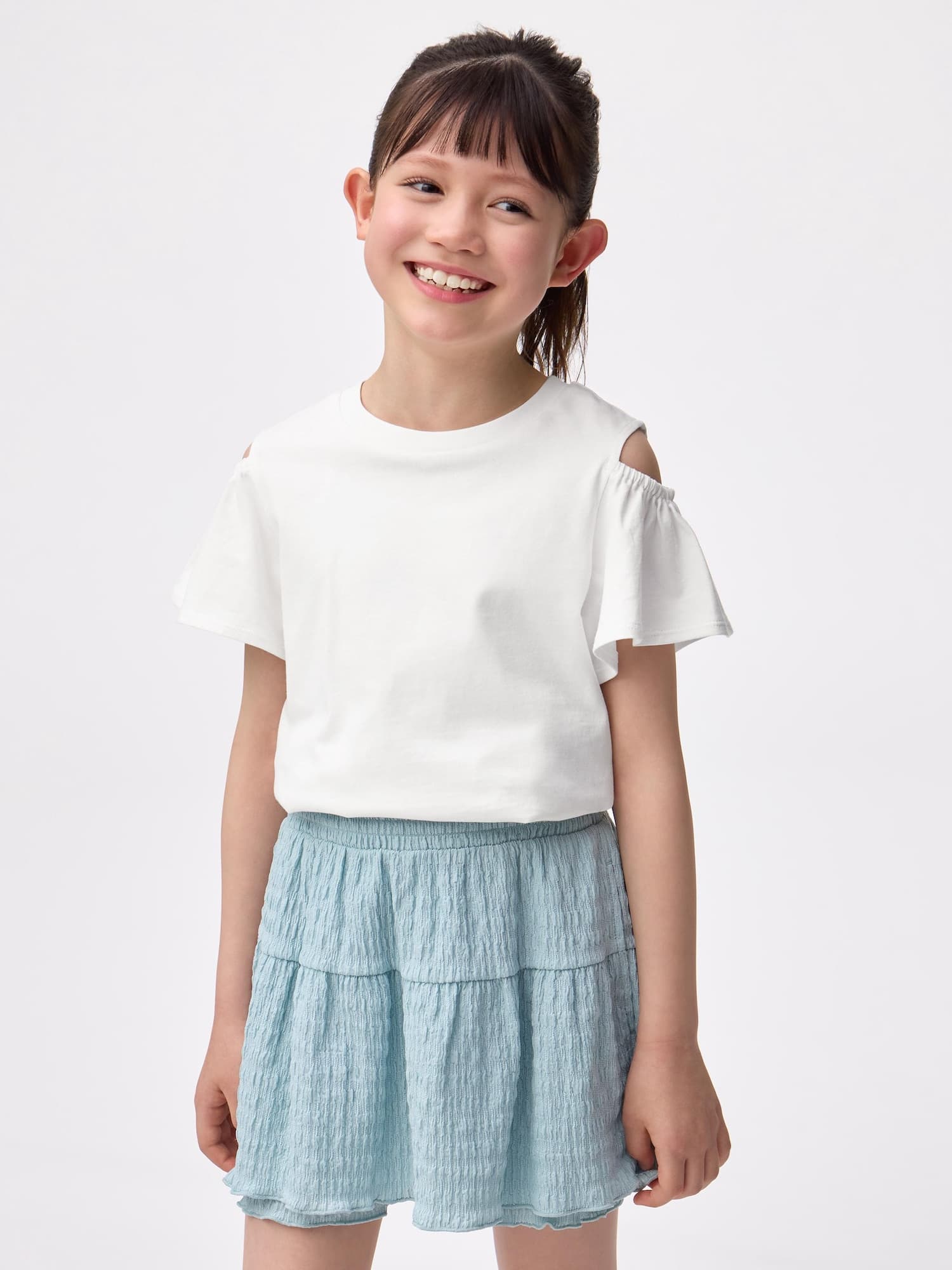 GIRLSフレアスリーブオープンショルダーT